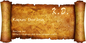 Kapus Dorina névjegykártya
